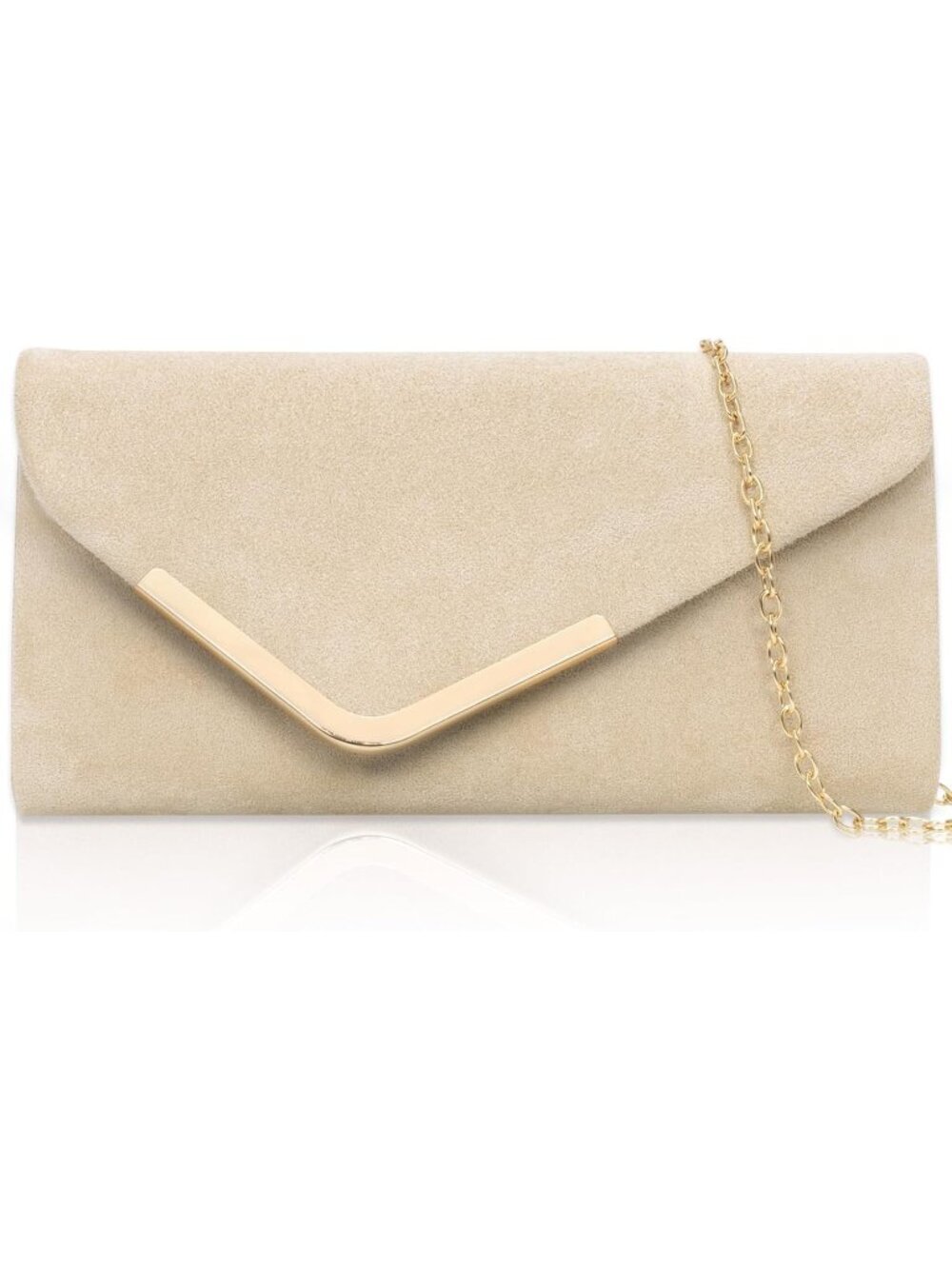 Women's Evening Bag w/Chain Envelope Shoulder Apricot Crossbody Handbags Sparkly